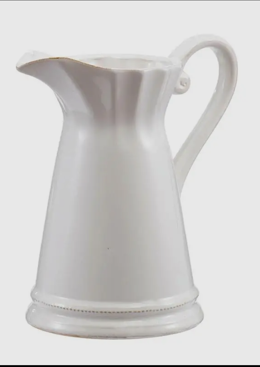 Maisie White Pitcher Vase