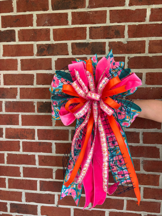 Bright & Colorful Floral Bow | Standard Size