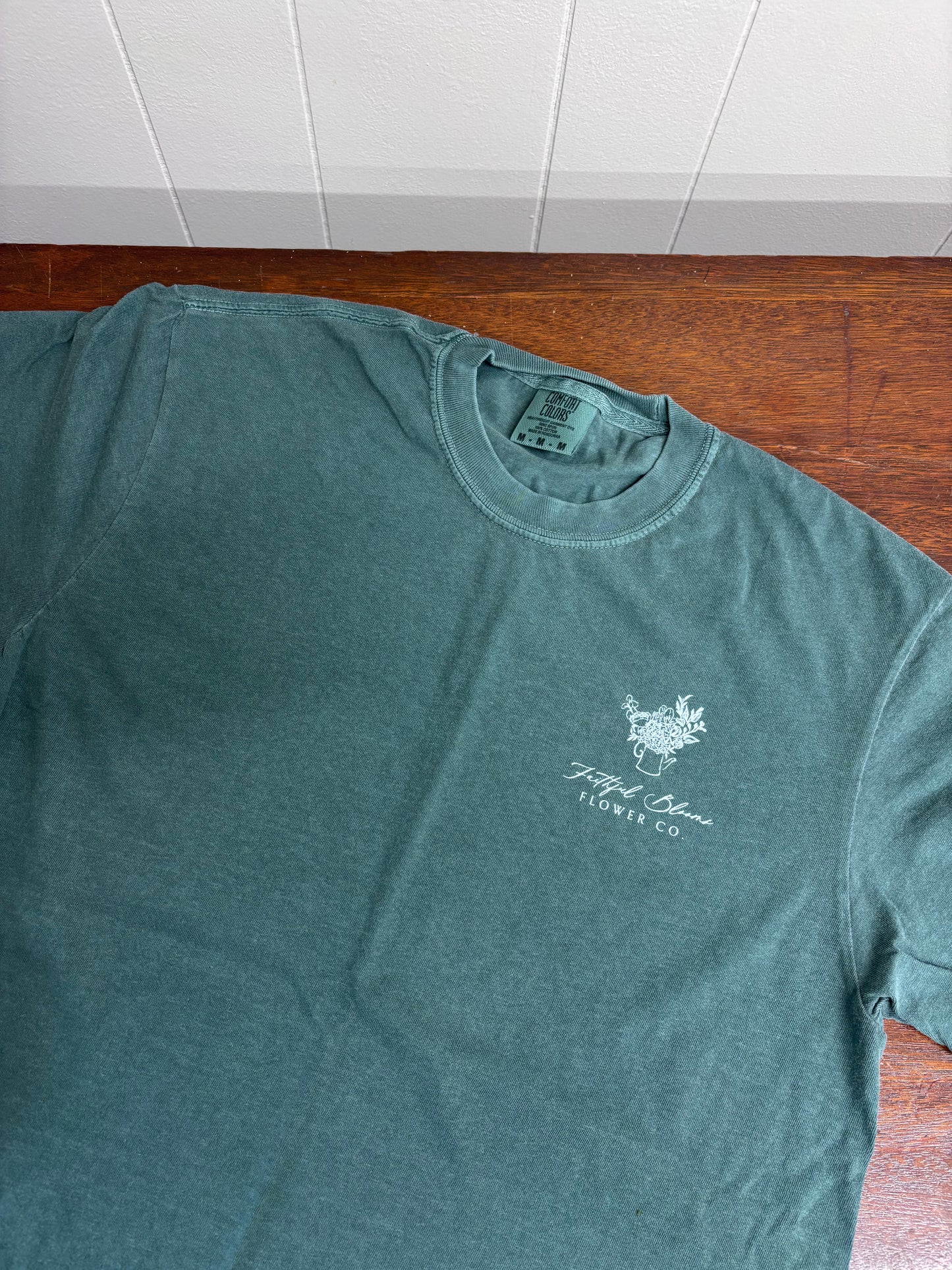 Faithful Blooms T-Shirt | Blue Spruce