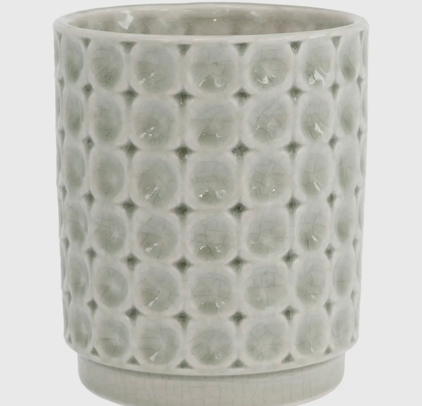 Sage Circle Embossed Vase