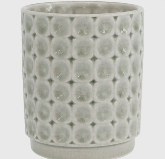 Sage Circle Embossed Vase
